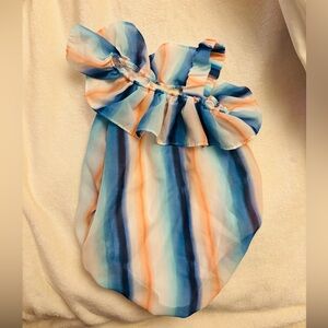 First Impressions Baby Girl Romper – One-Shoulder Ruffle – Size 18M